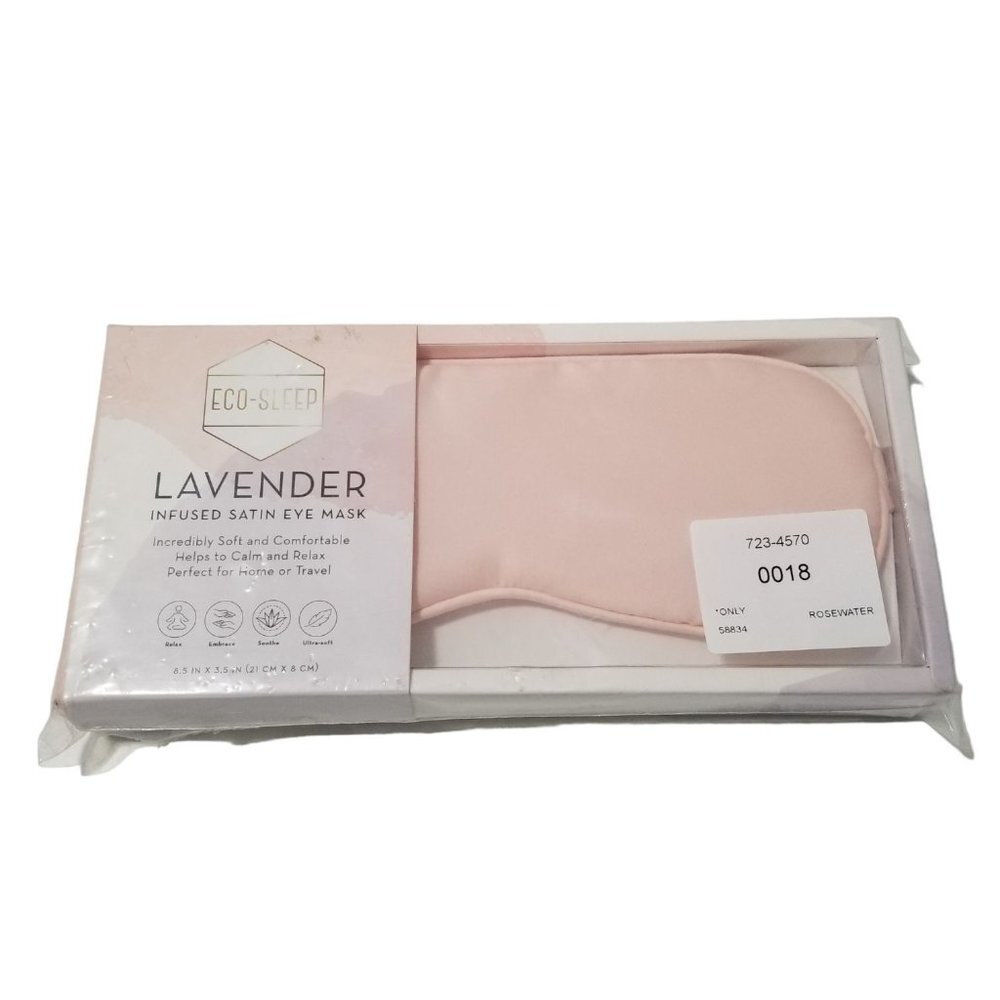 NWT Lavender Infused Satin Eye Mask Color Rosewater Size OS